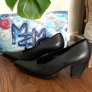 Walter Steiger Red Logo Vintage Designer Handmade Italian Leather Pumps Sz 38.5